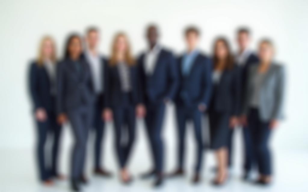 Stylish corporate uniforms designed for a tech company, featuring clean lines and modern fabric.